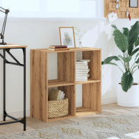 Produktbild för Bokhylla ek 68,5x32x68,5 cm konstruerat trä