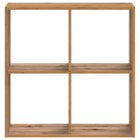 Produktbild för Bokhylla ek 68,5x32x68,5 cm konstruerat trä