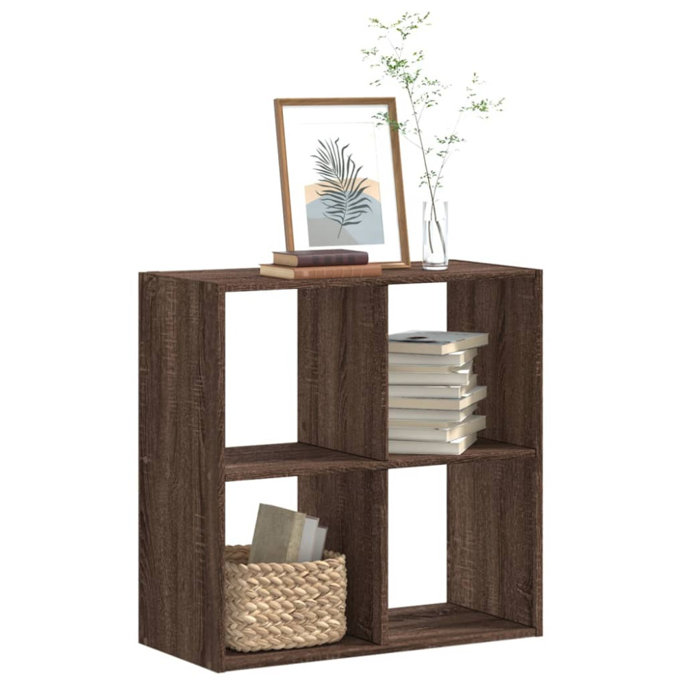 Produktbild för Bokhylla brun ek 68,5x32x68,5 cm konstruerat trä
