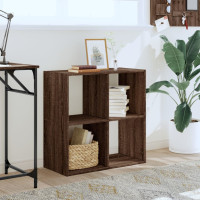 Produktbild för Bokhylla brun ek 68,5x32x68,5 cm konstruerat trä