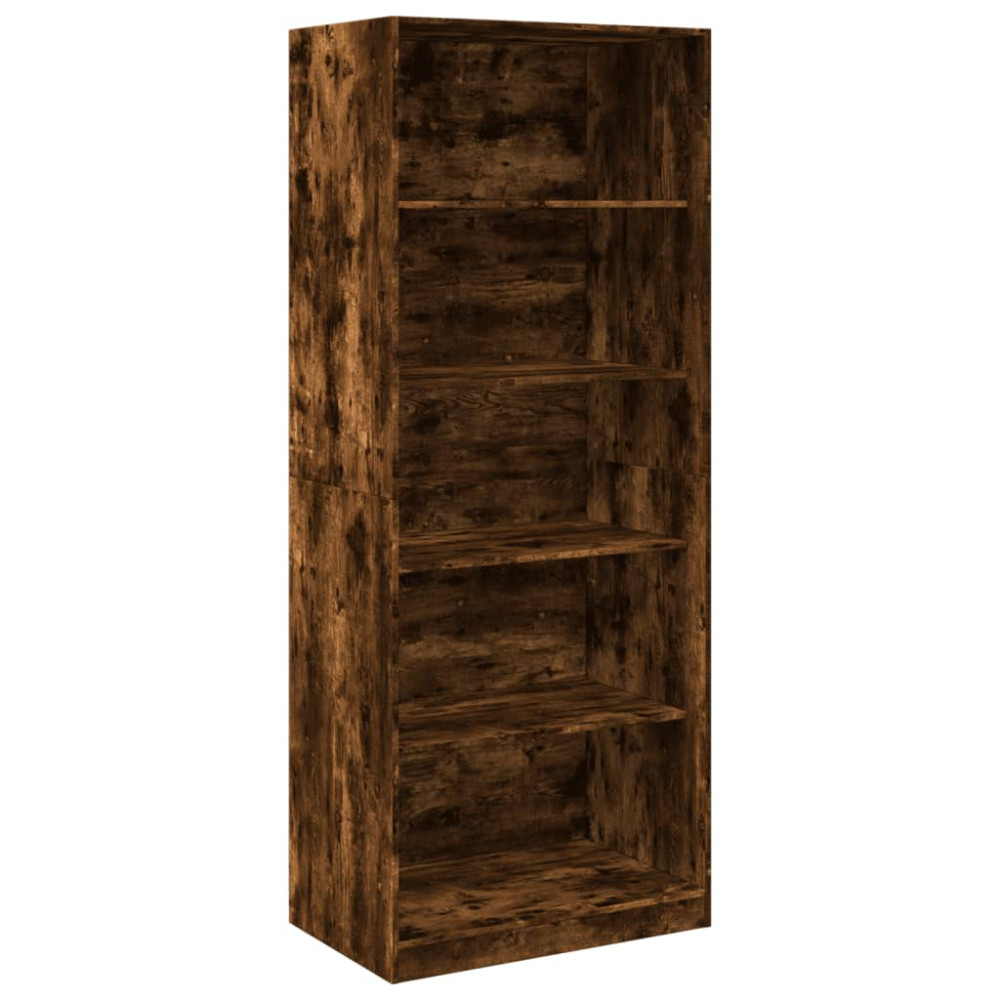 Produktbild för Garderob rökfärgad ek 80x50x200 cm konstruerat trä