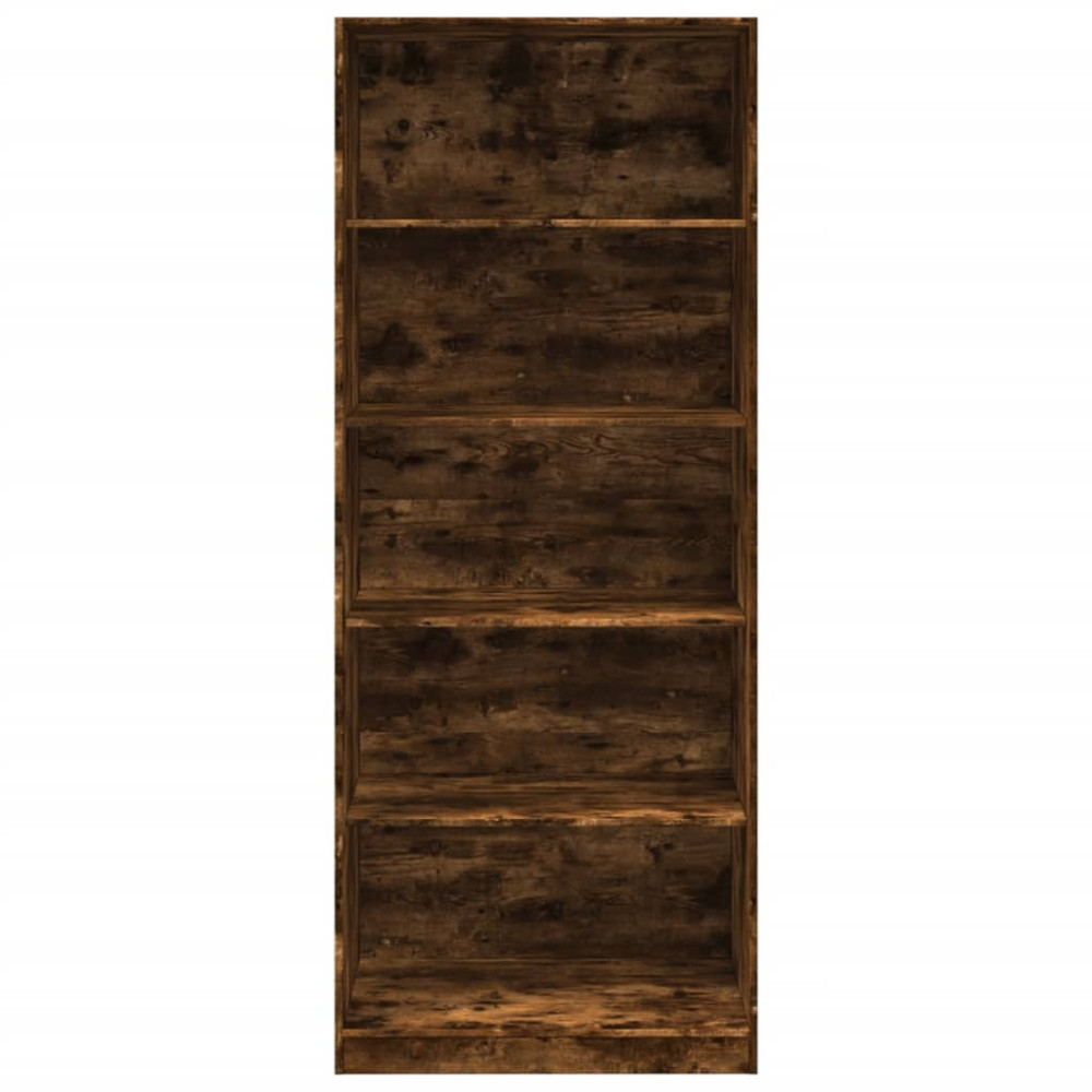 Produktbild för Garderob rökfärgad ek 80x50x200 cm konstruerat trä