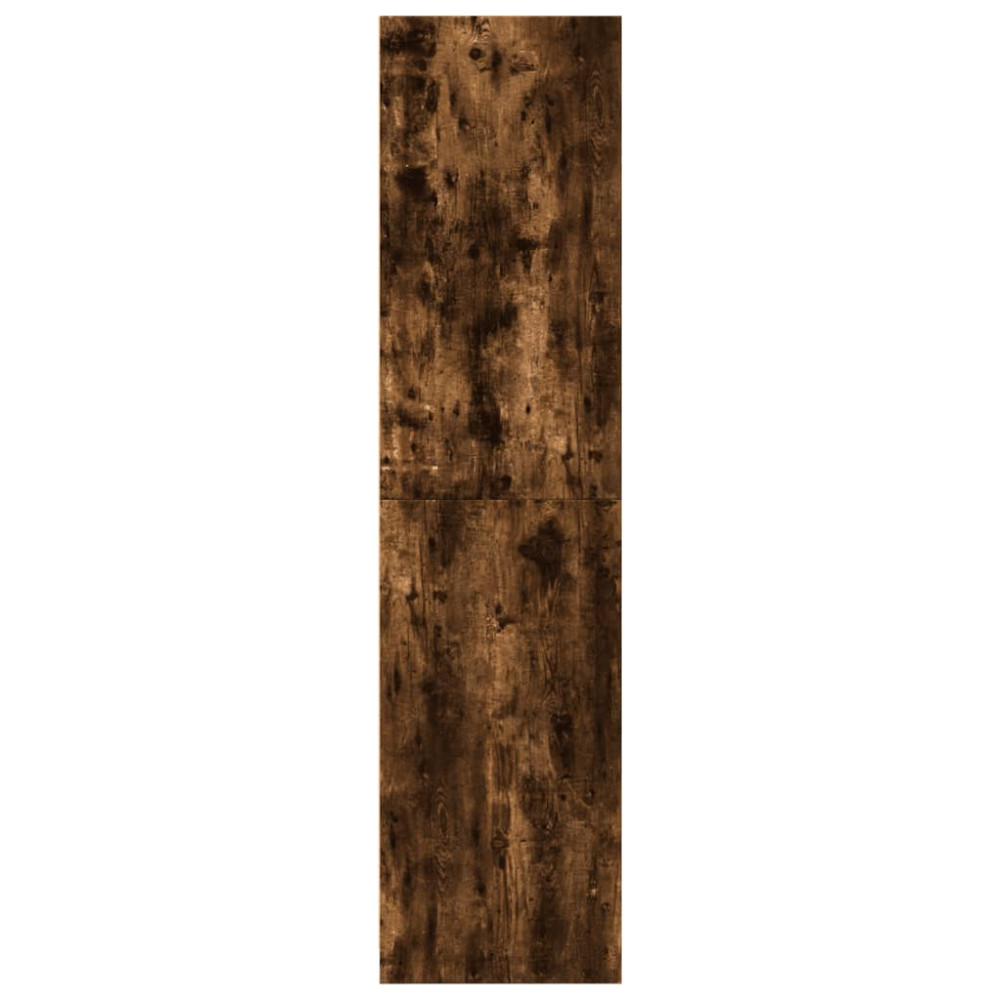 Produktbild för Garderob rökfärgad ek 80x50x200 cm konstruerat trä