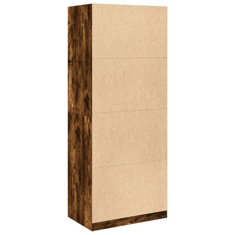 Produktbild för Garderob rökfärgad ek 80x50x200 cm konstruerat trä