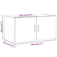 Produktbild för Väggskåp betonggrå 80x42,5x40 cm konstruerat trä