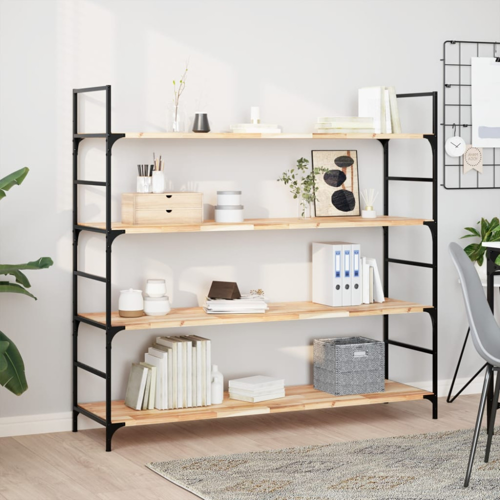 Produktbild för Svävande hyllor 4 st 160x40x2 cm obehandlat massivt akaciaträ