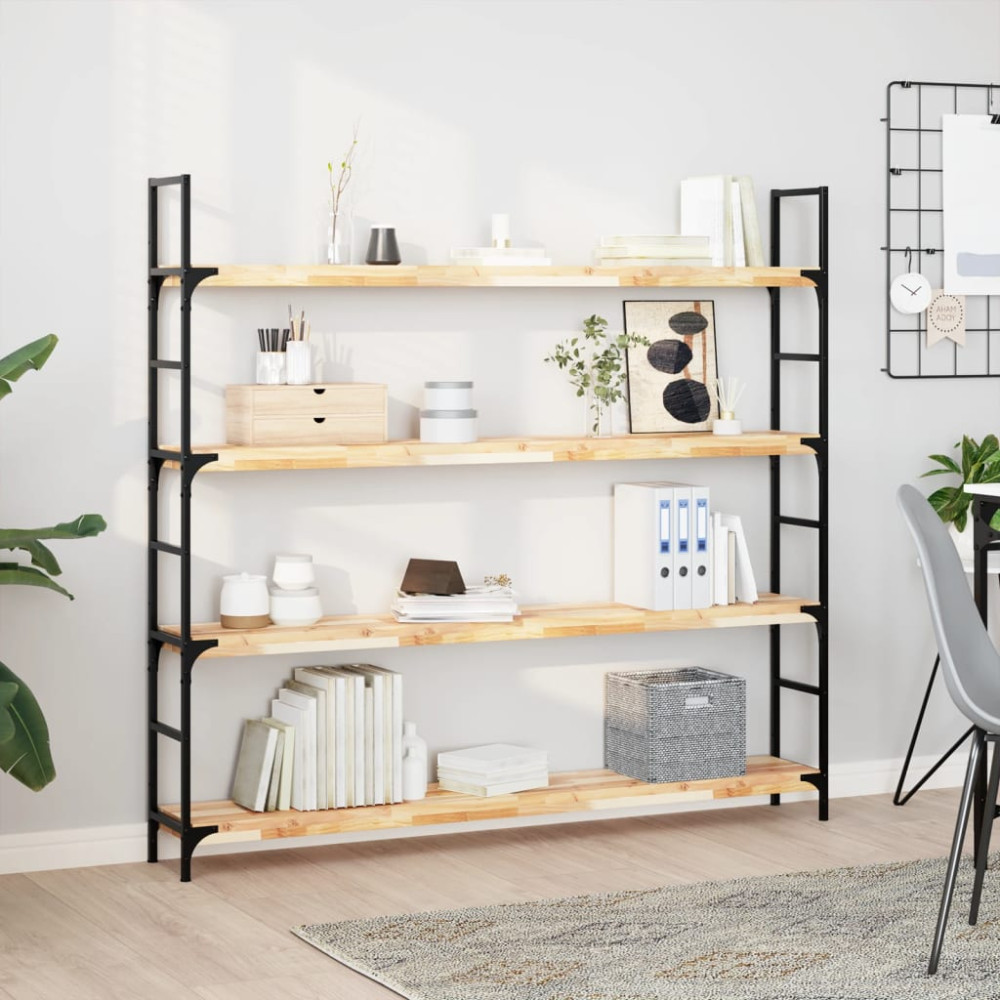 Produktbild för Svävande hyllor 2 st 160x20x4 cm obehandlat massivt akaciaträ