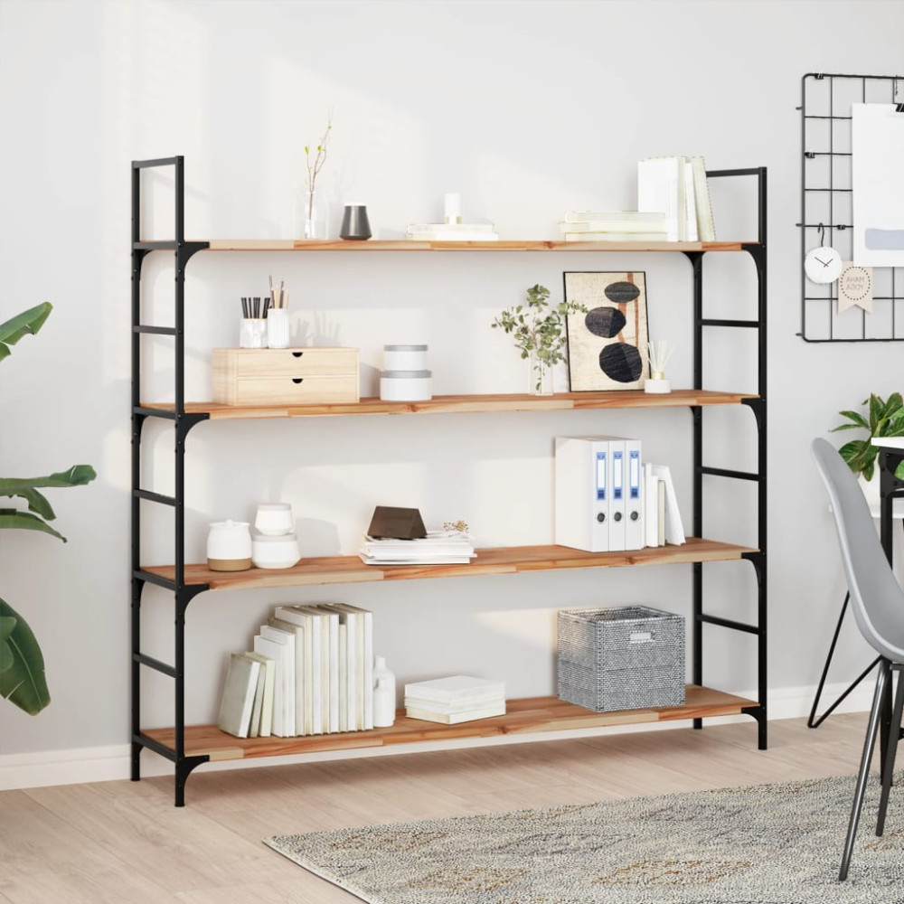 Produktbild för Svävande hylla 120x30x2 cm behandlat massivt akaciaträ