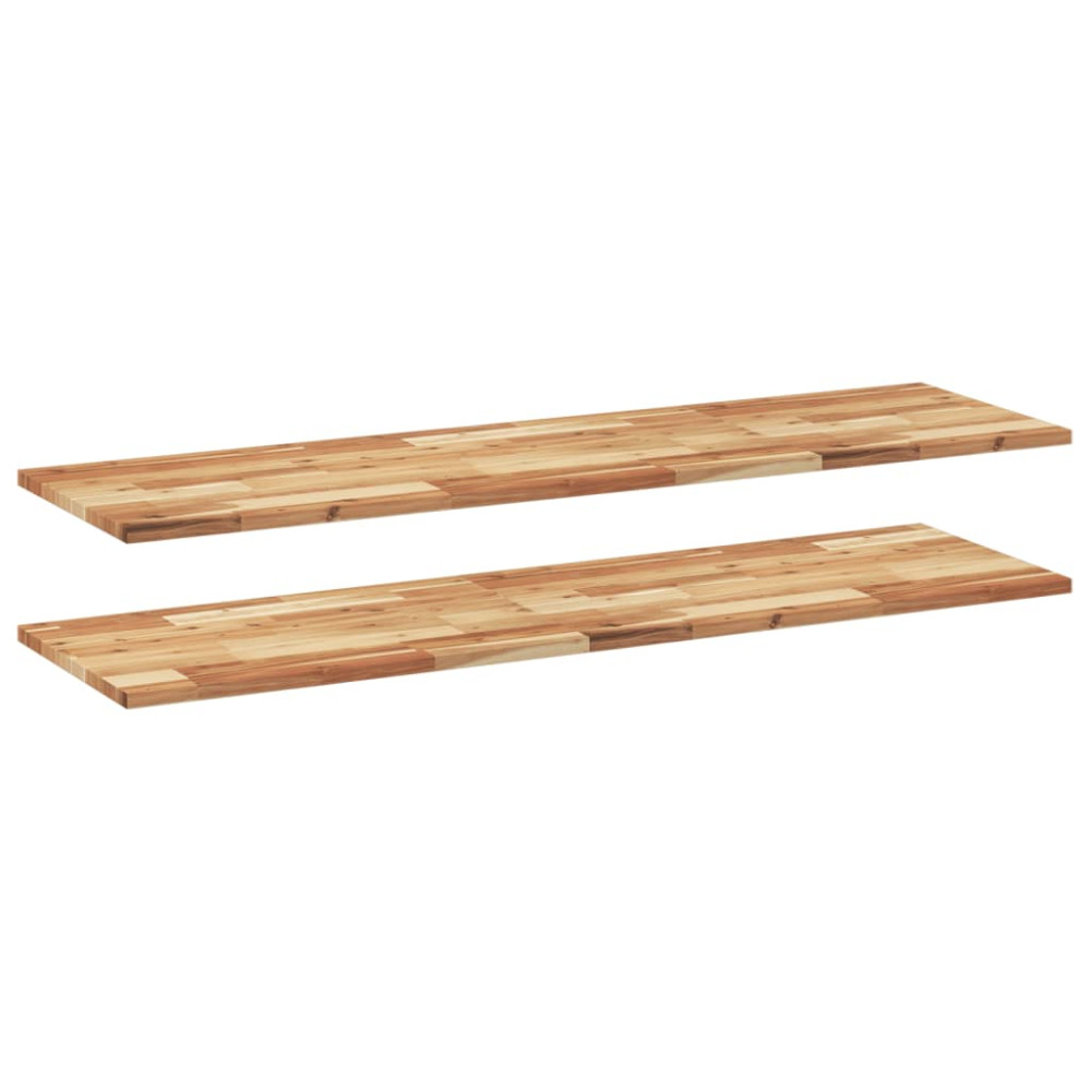 Produktbild för Svävande hyllor 2 st 160x40x2 cm behandlat massivt akaciaträ
