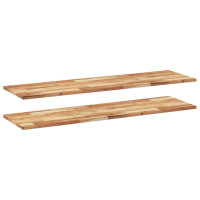Produktbild för Svävande hyllor 2 st 160x40x2 cm behandlat massivt akaciaträ