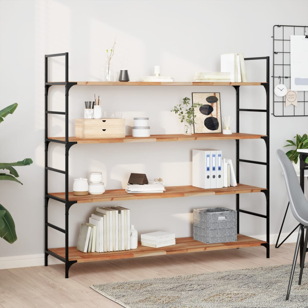 Produktbild för Svävande hyllor 4 st 120x40x2 cm behandlat massivt akaciaträ