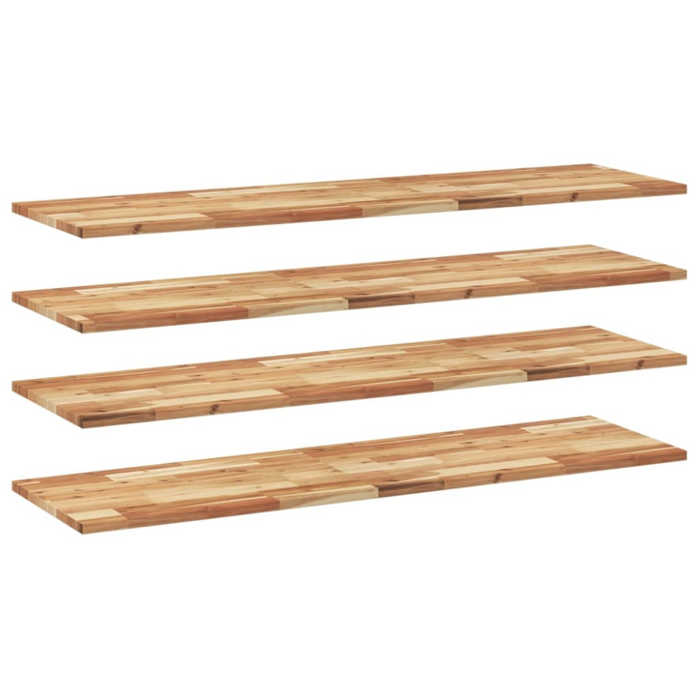 Produktbild för Svävande hyllor 4 st 120x40x2 cm behandlat massivt akaciaträ