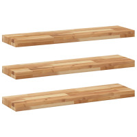 Produktbild för Svävande hyllor 3 st 80x20x4 cm behandlat massivt akaciaträ