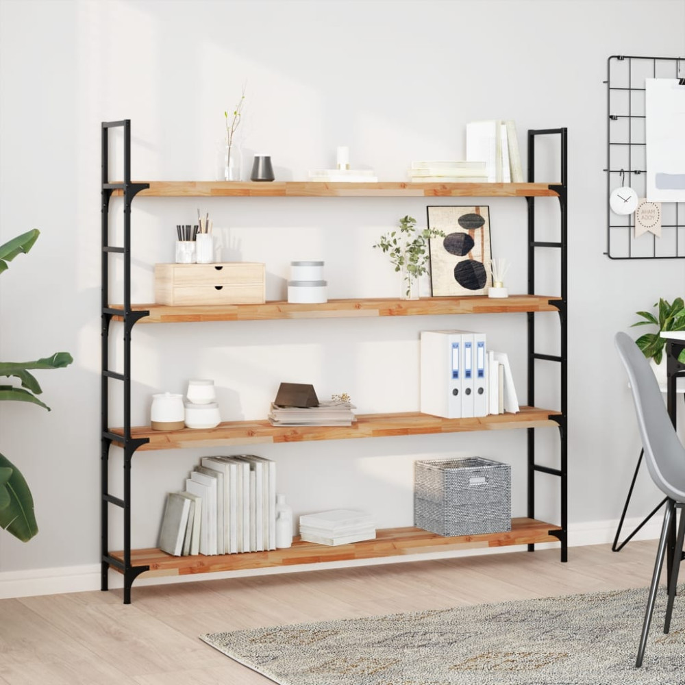 Produktbild för Svävande hylla 120x20x4 cm behandlat massivt akaciaträ