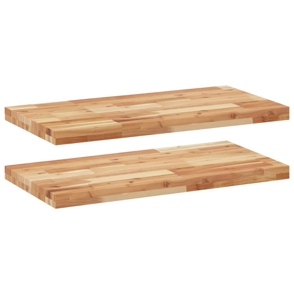 Produktbild för Svävande hyllor 2 st 80x40x4 cm behandlat massivt akaciaträ