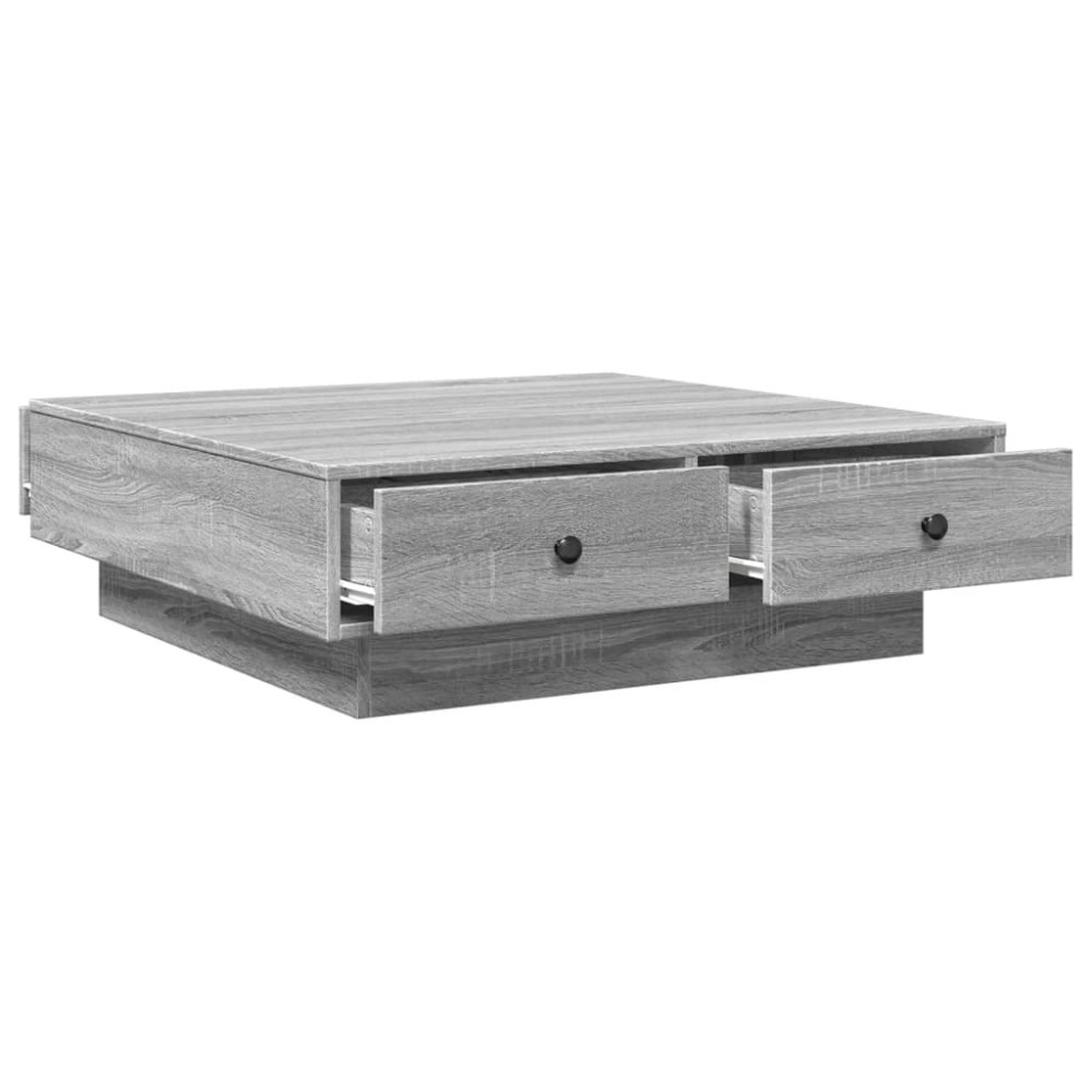 Produktbild för Soffbord grå sonoma 90x90x28 cm konstruerat trä