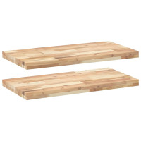 Produktbild för Svävande hyllor 2 st 100x40x4 cm obehandlat massivt akaciaträ
