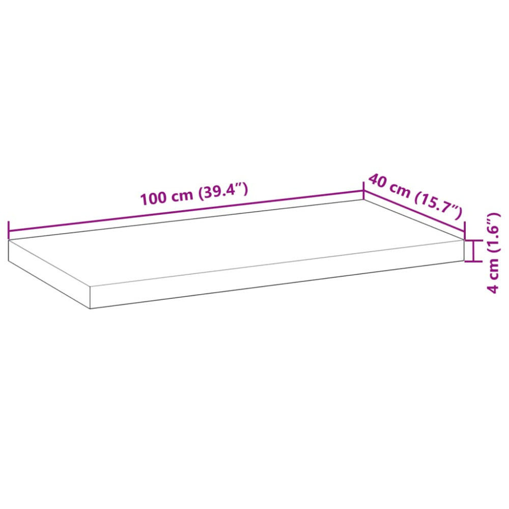 Produktbild för Svävande hyllor 2 st 100x40x4 cm obehandlat massivt akaciaträ
