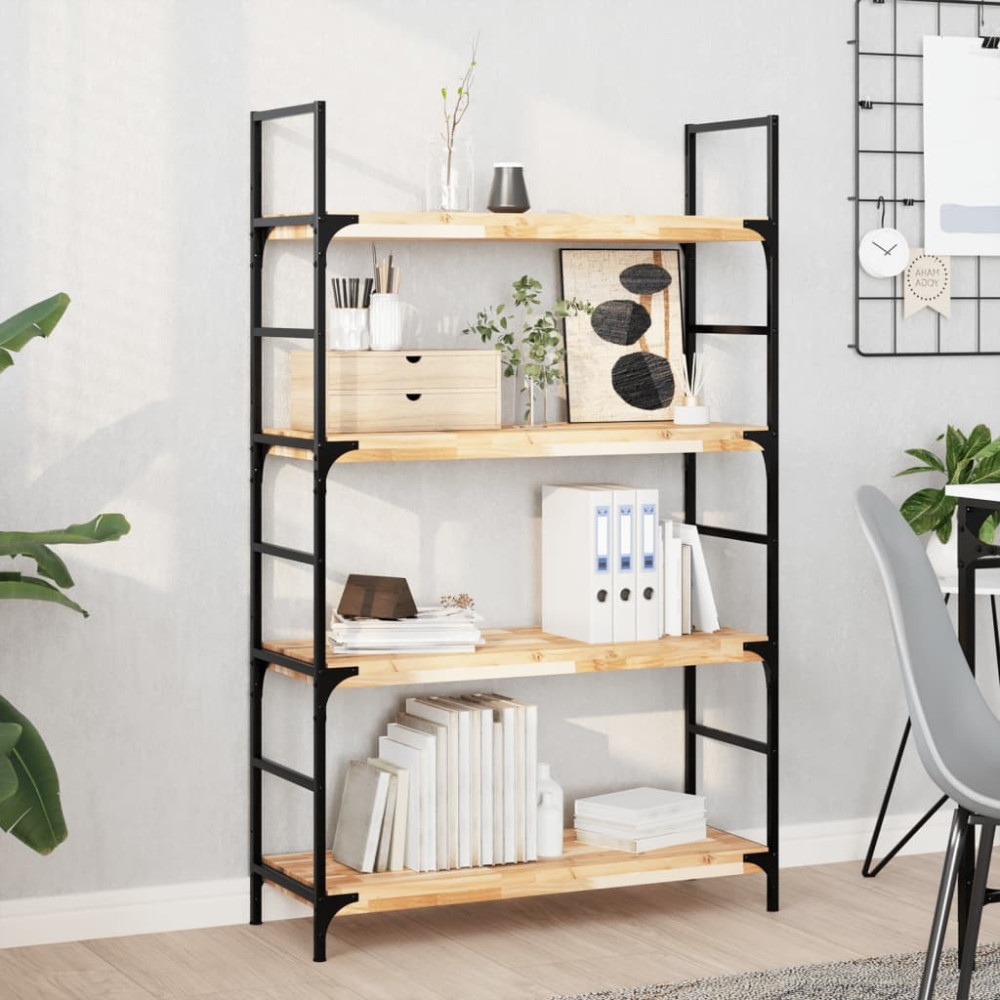 Produktbild för Svävande hyllor 2 st 100x30x4 cm obehandlat massivt akaciaträ