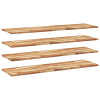 Produktbild för Svävande hyllor 4 st 140x40x2 cm behandlat massivt akaciaträ