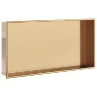 Produktbild för Duschnisch borstad guld 62x32x9 cm rostfritt stål