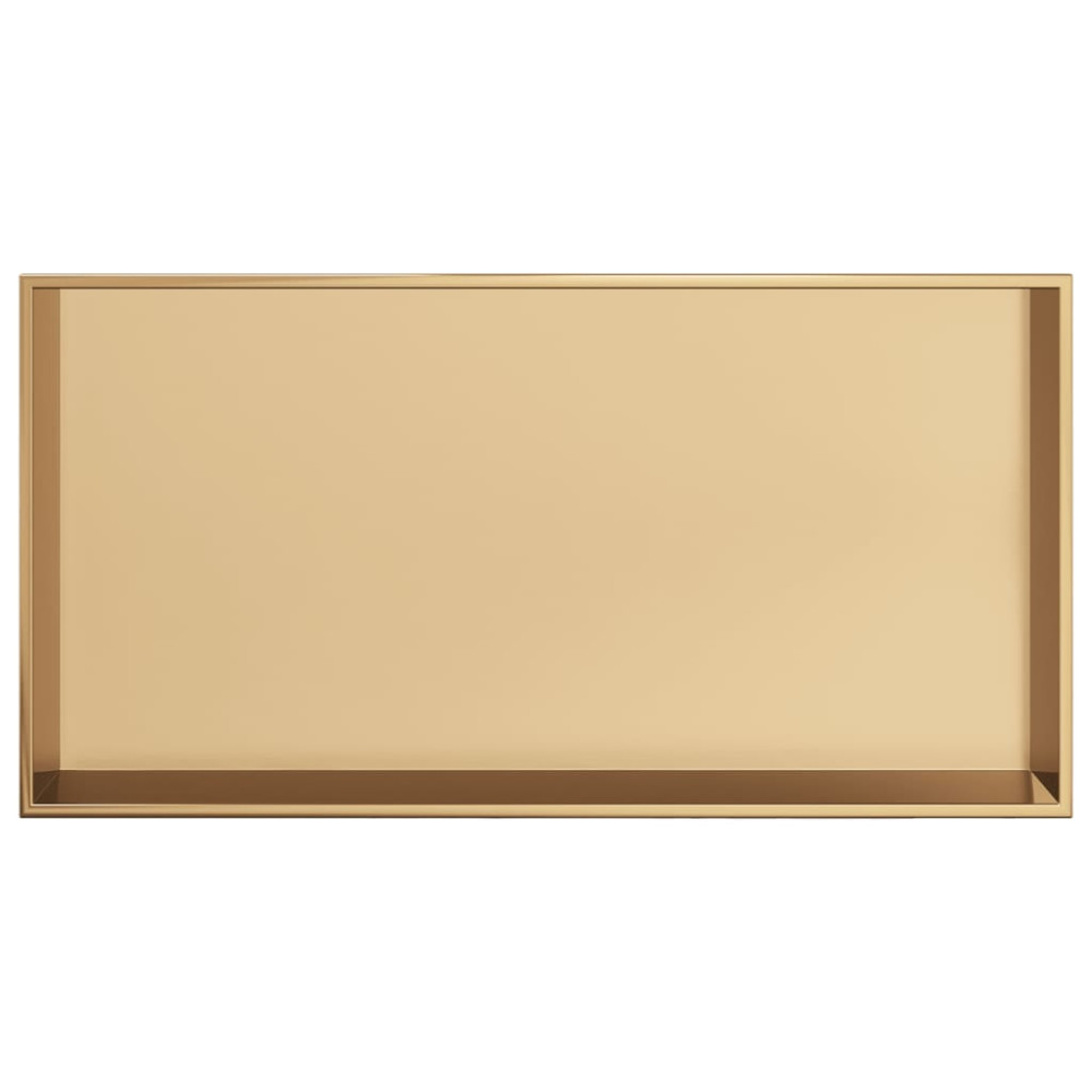 Produktbild för Duschnisch borstad guld 62x32x9 cm rostfritt stål