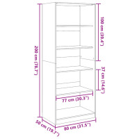 Produktbild för Garderob betonggrå 80x50x200 cm konstruerat trä