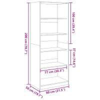 Produktbild för Garderob ek 80x50x200 cm konstruerat trä