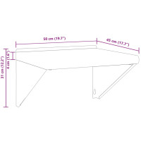 Produktbild för Hyllfästen 4 st 23,5x2,5x15,5 cm svart rostfritt stål