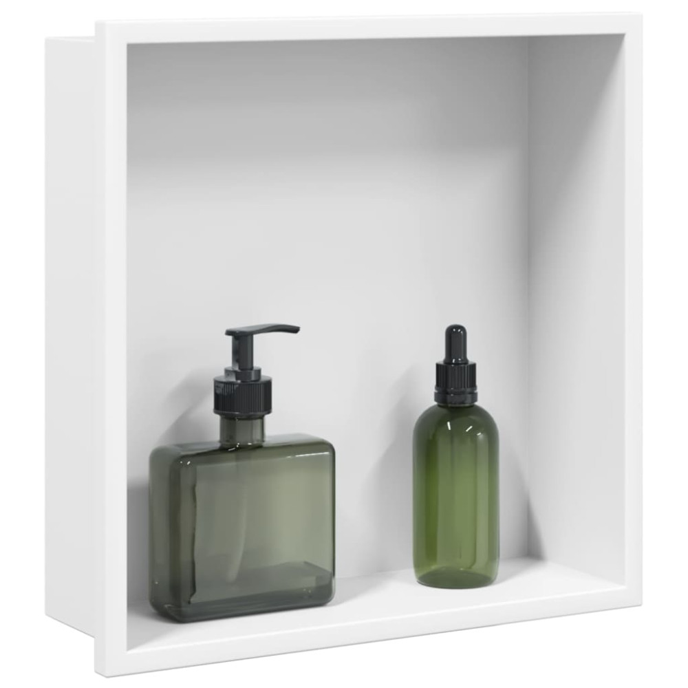 Produktbild för Duschnisch matt vit 32x32x9 cm rostfritt stål