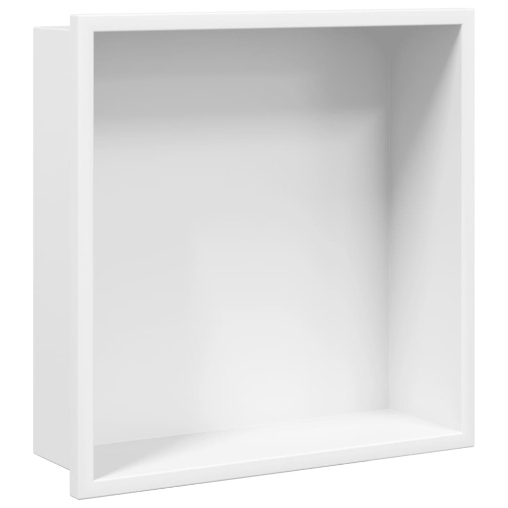 Produktbild för Duschnisch matt vit 32x32x9 cm rostfritt stål