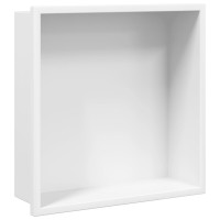 Produktbild för Duschnisch matt vit 32x32x9 cm rostfritt stål