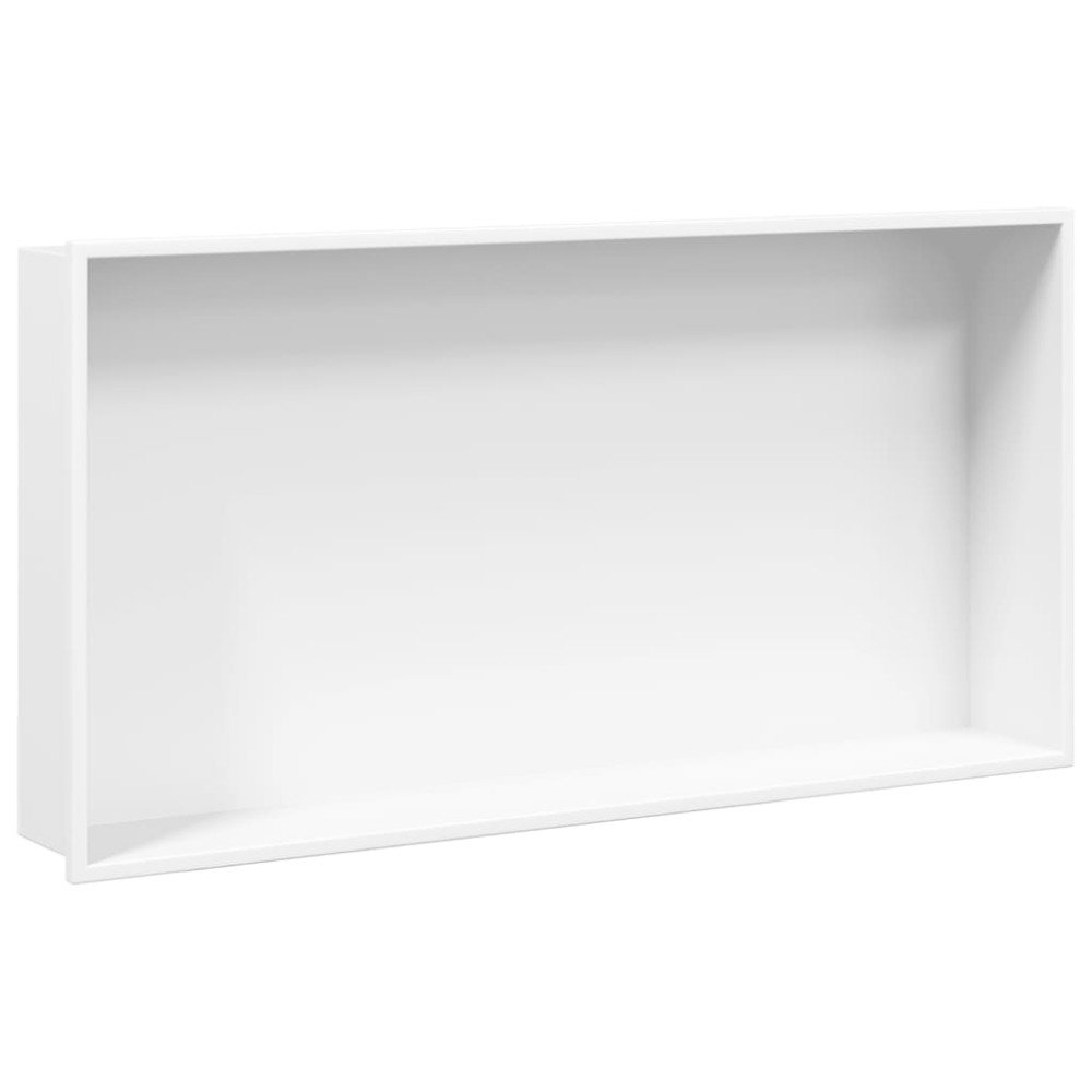 Produktbild för Duschnisch matt vit 62x32x9 cm rostfritt stål