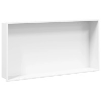 Produktbild för Duschnisch matt vit 62x32x9 cm rostfritt stål