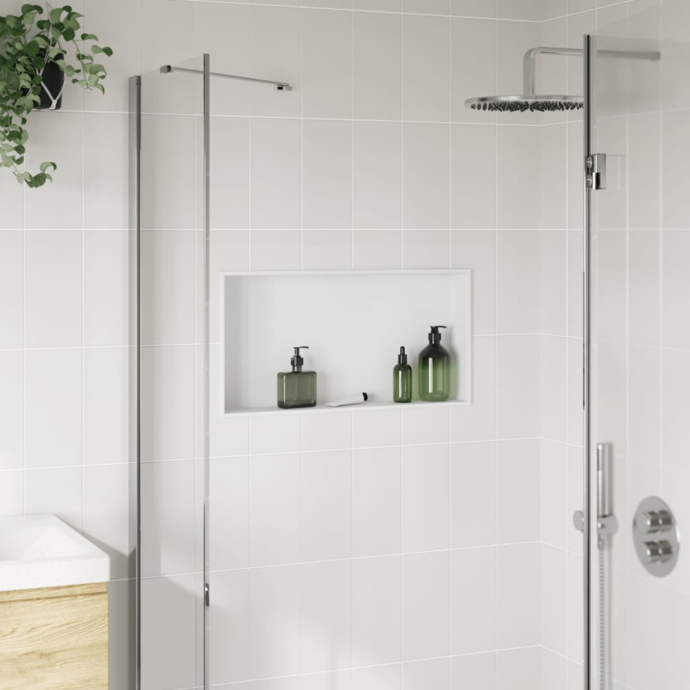 Produktbild för Duschnisch matt vit 62x32x9 cm rostfritt stål