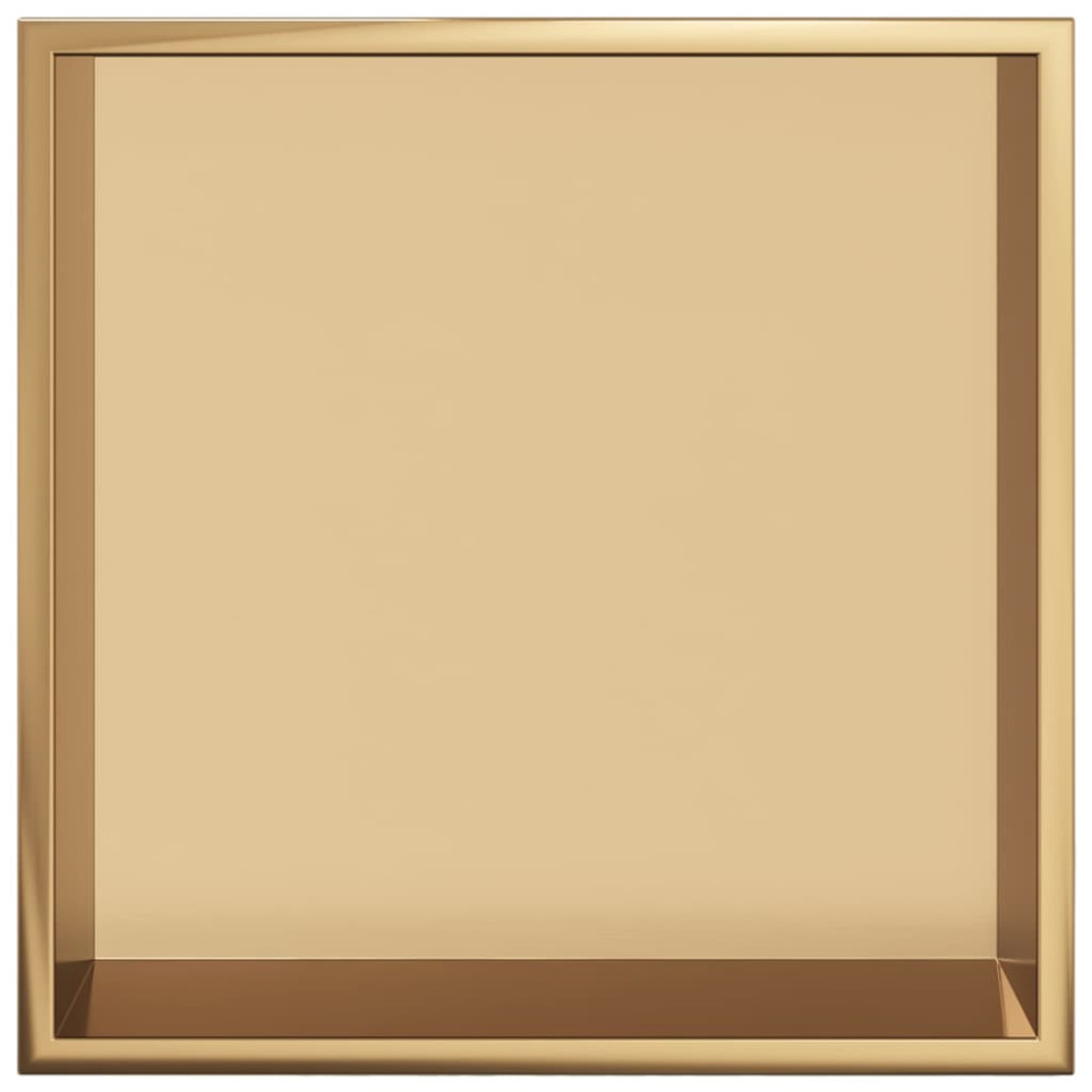 Produktbild för Duschnisch borstad guld 32x32x9 cm rostfritt stål