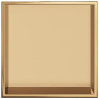 Produktbild för Duschnisch borstad guld 32x32x9 cm rostfritt stål