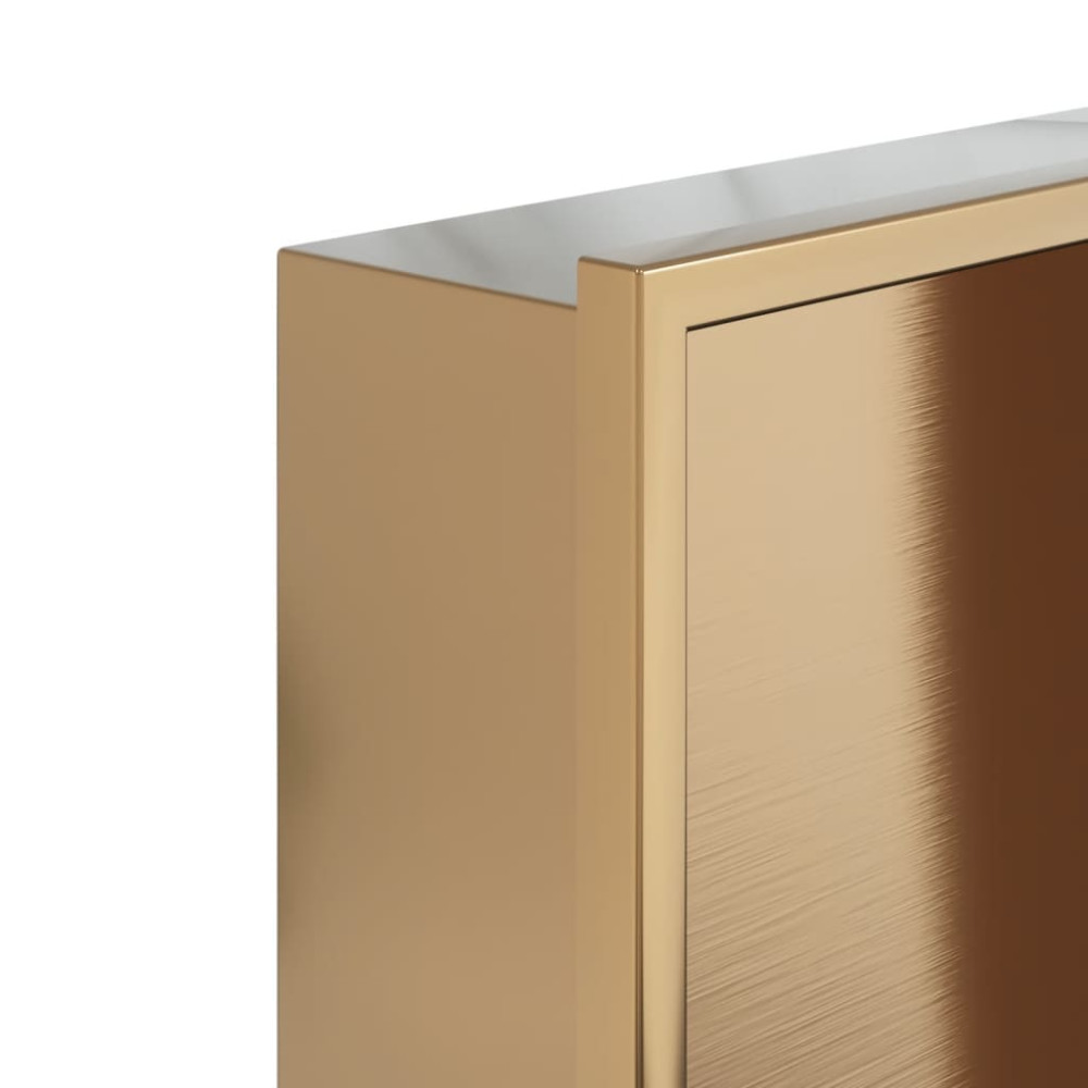 Produktbild för Duschnisch borstad guld 32x32x9 cm rostfritt stål