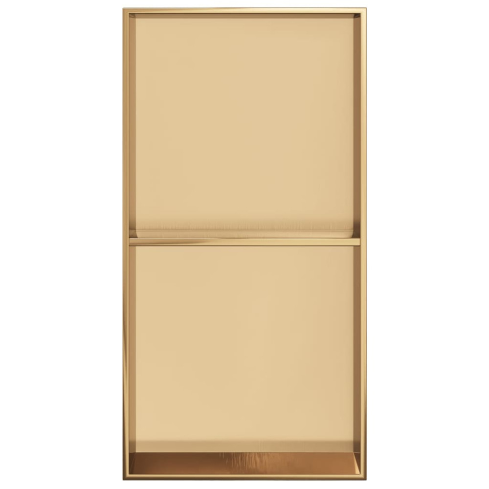Produktbild för Duschnisch borstad guld 32x62x9 cm rostfritt stål