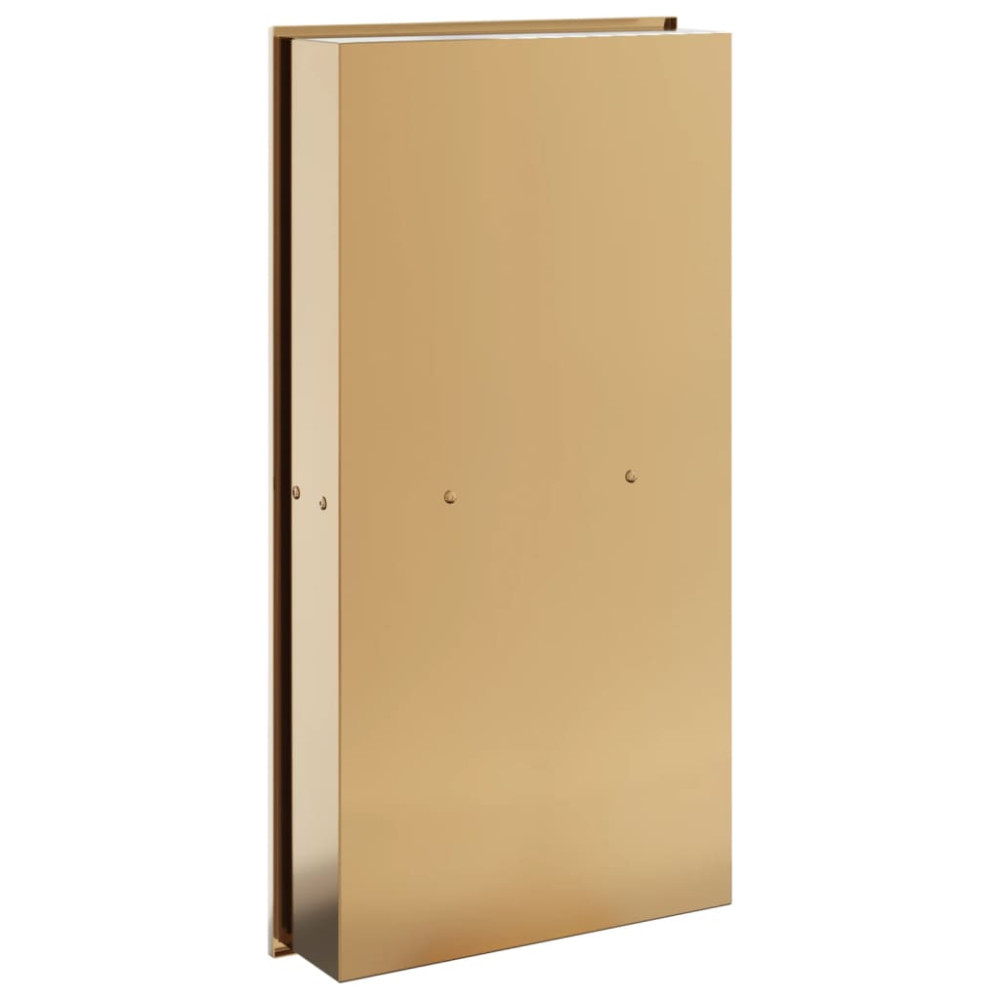 Produktbild för Duschnisch borstad guld 32x62x9 cm rostfritt stål