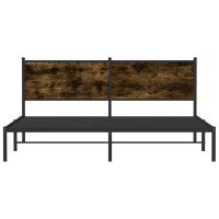 Produktbild för Sängram utan madrass metall rökfärgad ek 183x213 cm