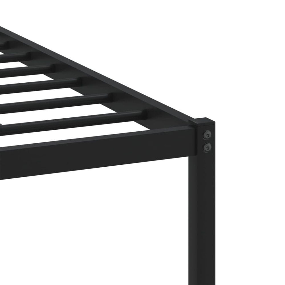 Produktbild för Sängram utan madrass metall rökfärgad ek 183x213 cm
