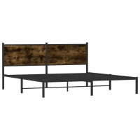 Produktbild för Sängram utan madrass metall rökfärgad ek 160x200 cm