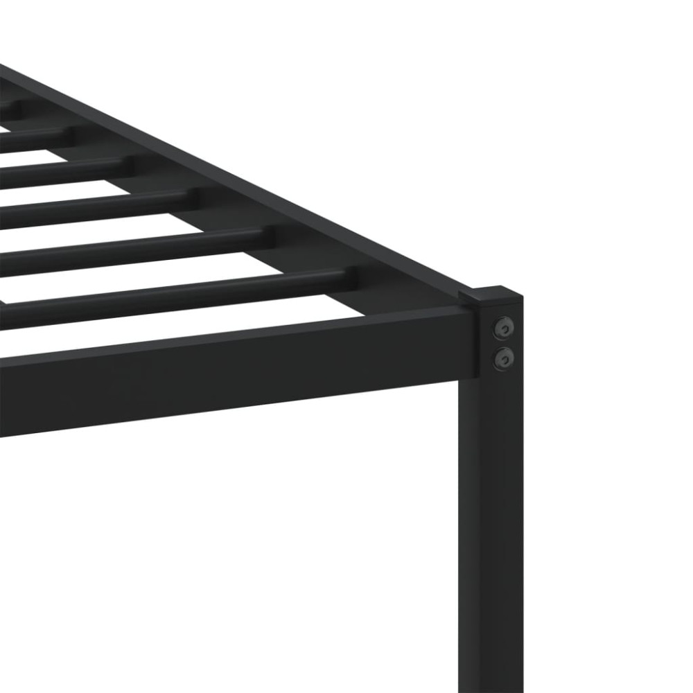 Produktbild för Sängram utan madrass metall rökfärgad ek 160x200 cm