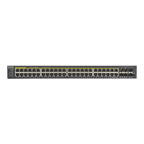 ZyXEL Communications Zyxel GS1920-48HPV2 hanterad Gigabit Ethernet (10/100/1000) Strömförsörjning via Ethernet (PoE) stöd Svart