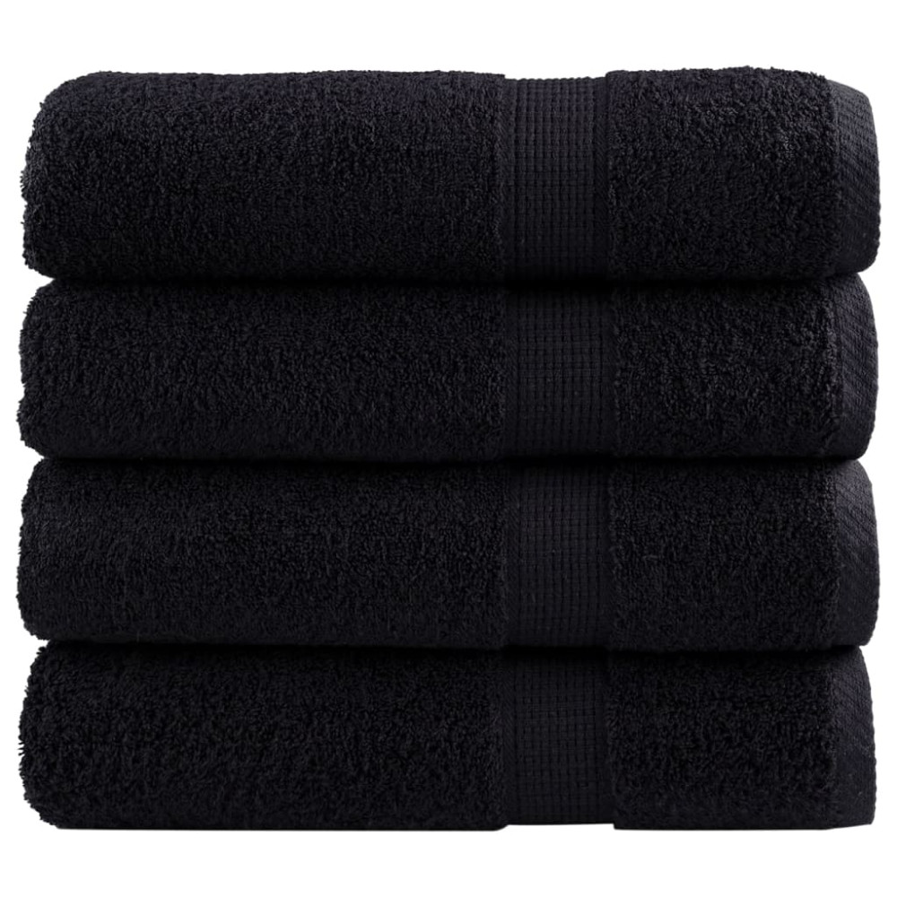 Produktbild för Premium handdukar SOLUND 4 st svart 50x100 cm 600 gsm