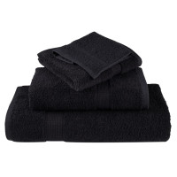 Produktbild för Premium handdukar SOLUND 4 st svart 50x100 cm 600 gsm