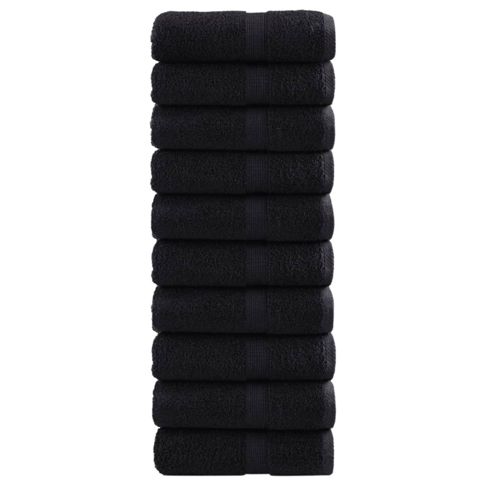 Produktbild för Premium gästhanddukar SOLUND 10 st svart 30x50 cm 600 gsm