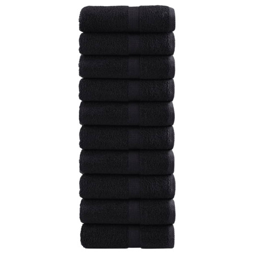vidaXL Premium gästhanddukar SOLUND 10 st svart 30x50 cm 600 gsm