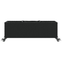 Produktbild för Odlingslåda med hjul & 3 krukor svart 107x32x38 cm konstrotting